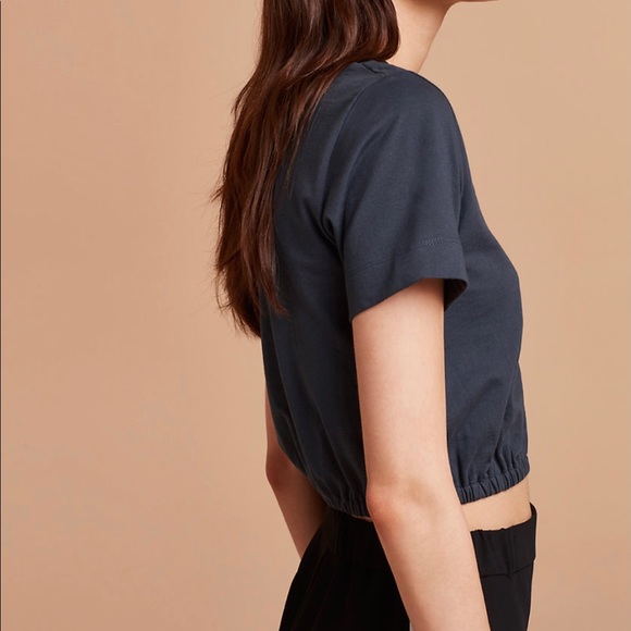 Aritzia WILFRED PIAF Crop T Shirt - Navy Size S - Picture 3 of 8